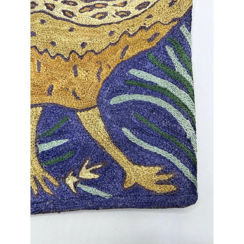 Handmade Rooster Chicken Teapot Cozy Cover Chainstitch Embroidery Crewel